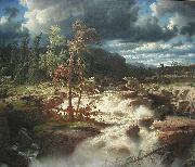 marcus larson Waterfall in Smaland oil painting